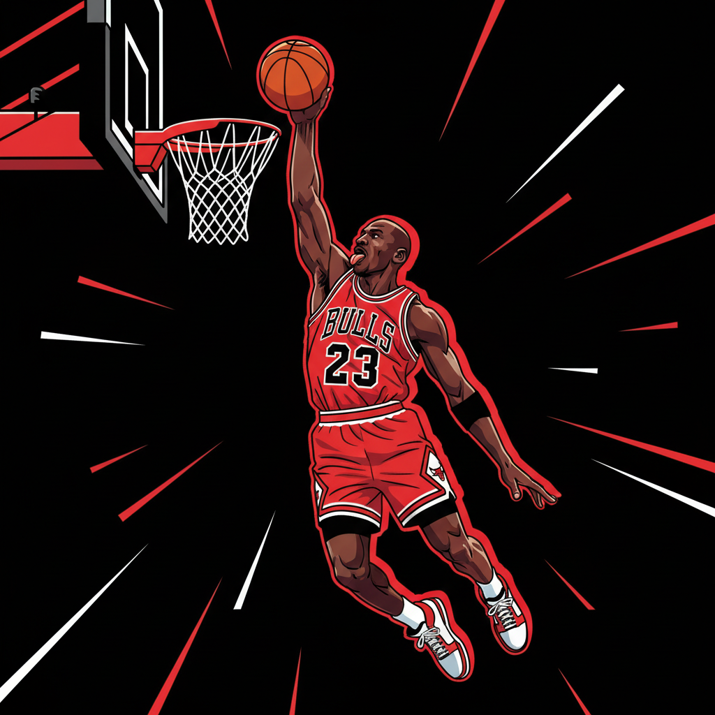 Michael Jordan editorial illustration